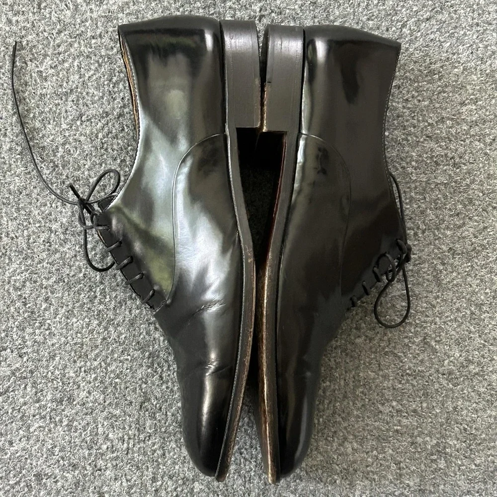 Bostonian Black Patent Leather Oxford Dress Shoes Mens 9.5 M Made In Italy